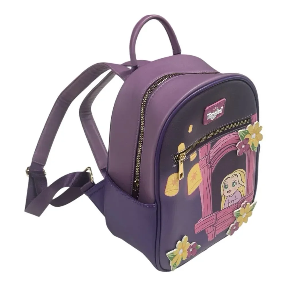 Disney x Bioworld Tangled Rapunzel Chibi Deep Violet Faux-Leather Backpack